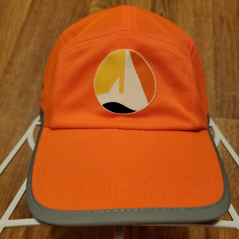 Headsweats 5‎ Panel Hat Cap Adult Orange Running Cycling Hi Viv Reflective